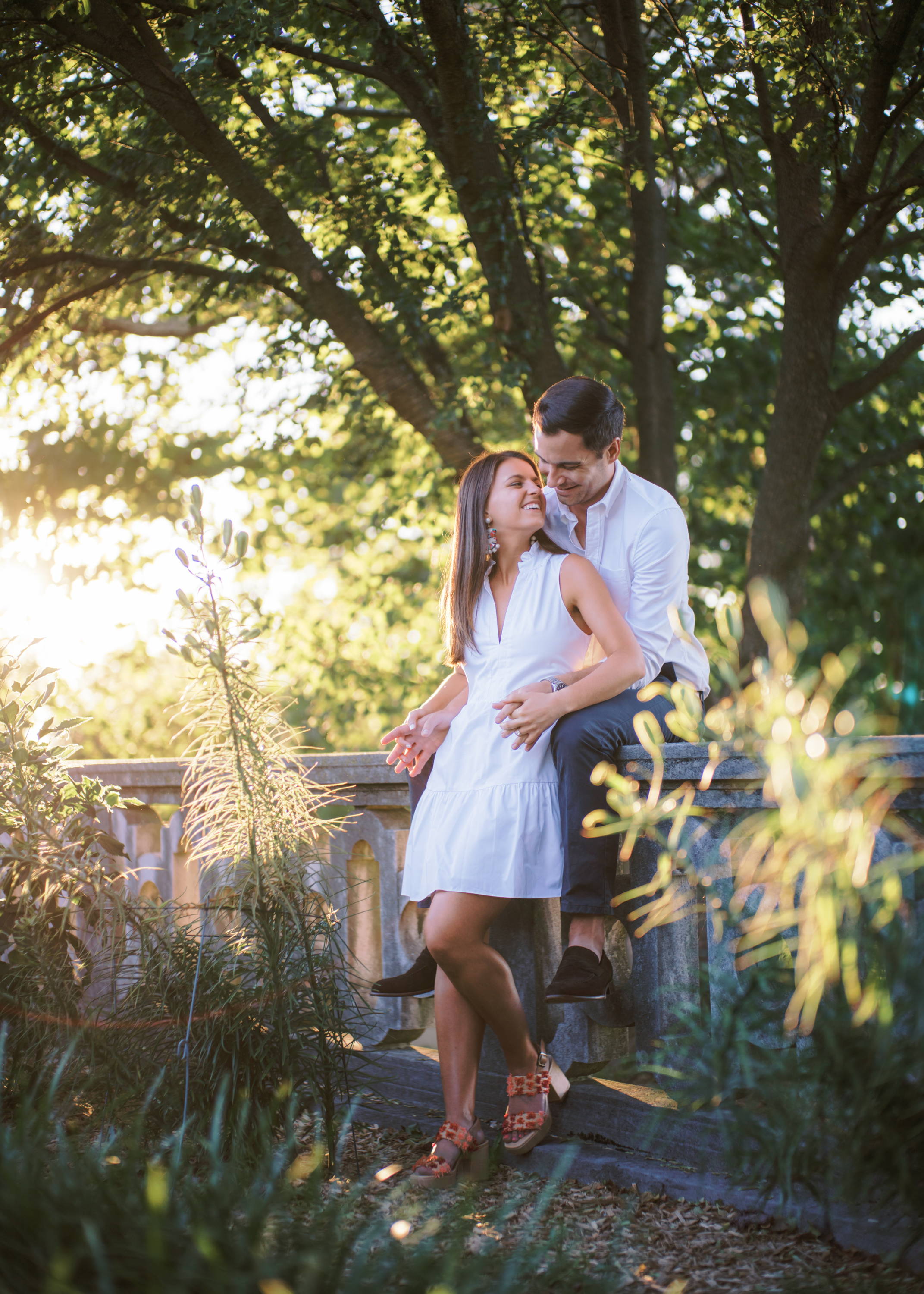 Henne Engagement Ring Couple Andrew & Mollie in the Woods at Sunset