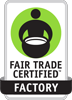 Fair trade certified factory icon.