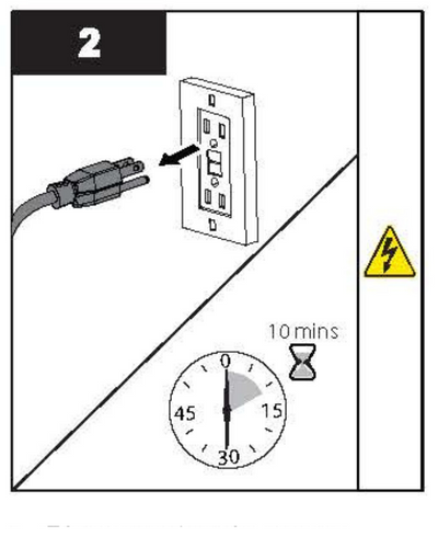 Unplug UV lamp