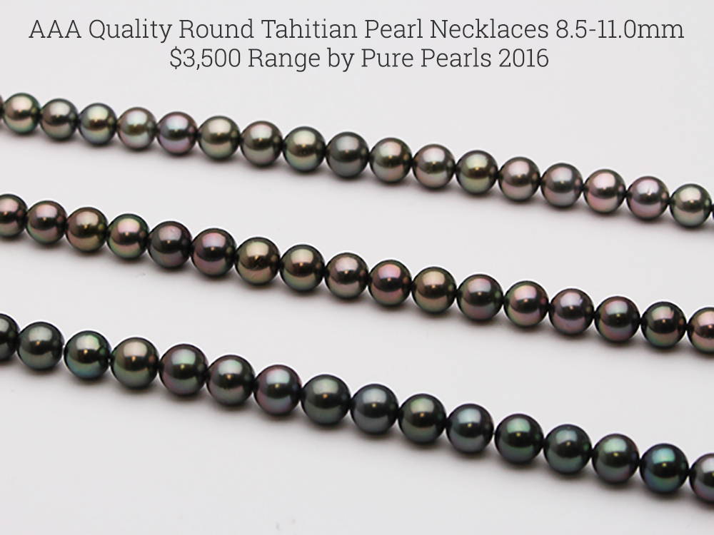AAA Quality Tahitian Round Pearl Necklaces