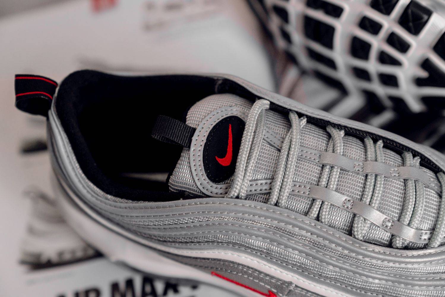 nike air max 97 silver bullet top view