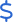 Blue dollar sign symbol on a transparent background.
