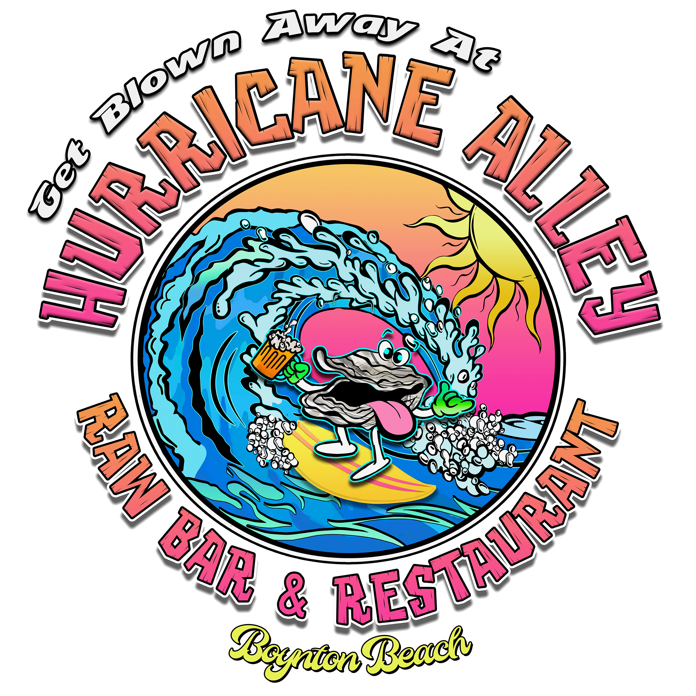 hurricane alley oyster bar t-shirt design