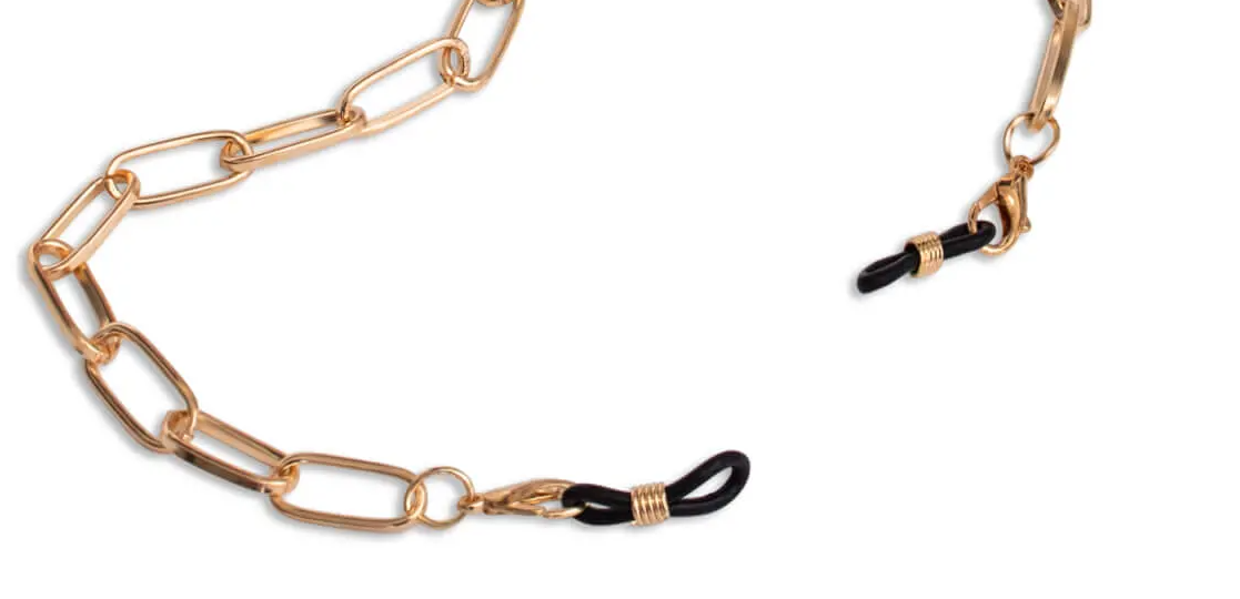 Gold link glasses chains with silicone attachments
