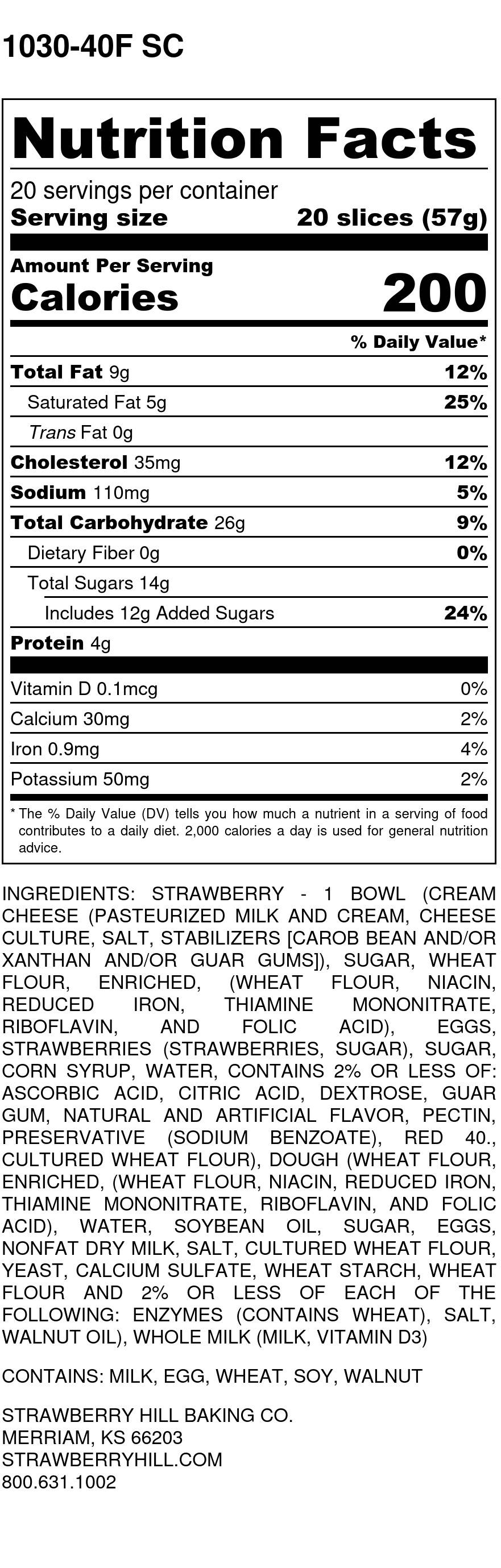 Strawberry Cream Cheese Label
