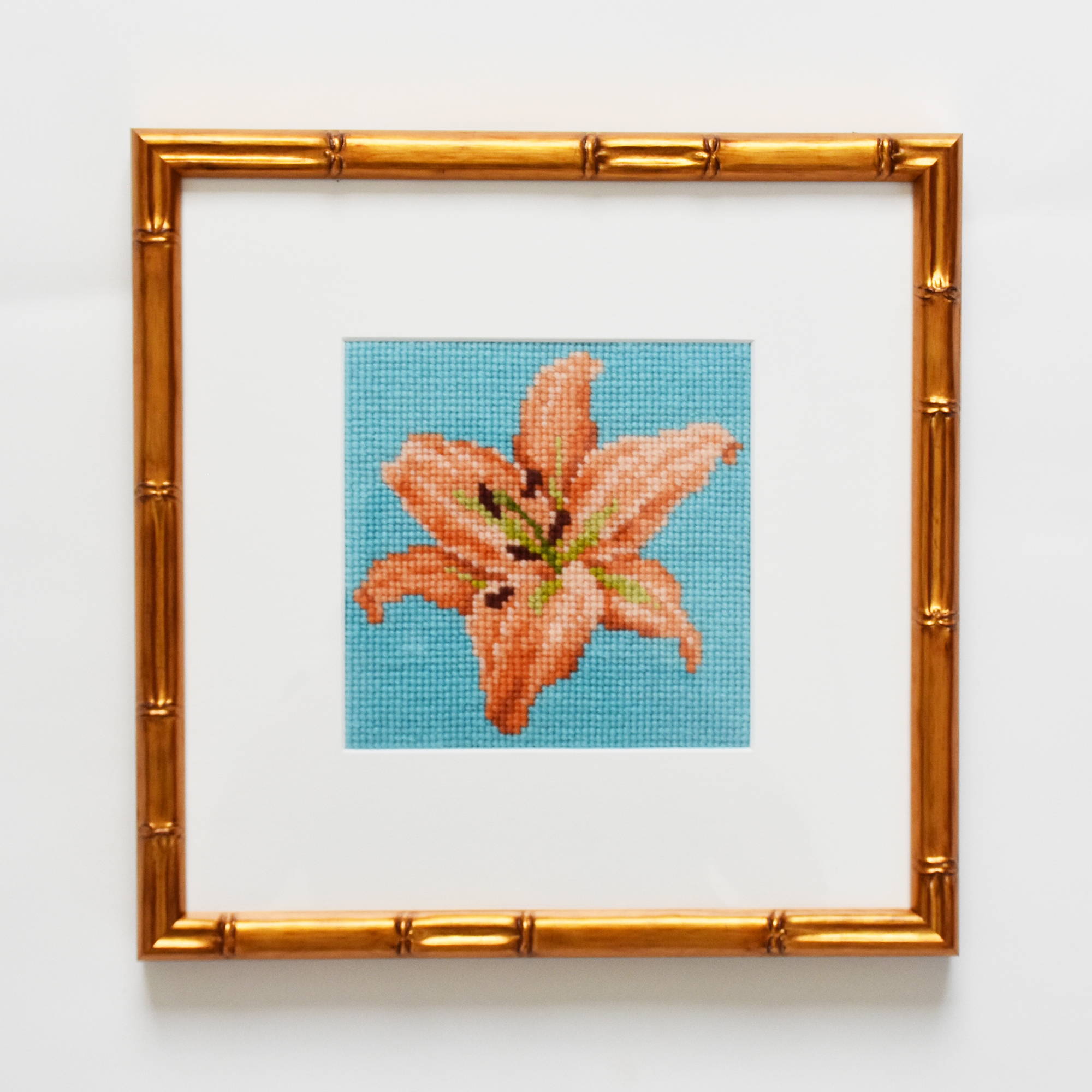 The Lily Mini Kit framed with gold bamboo frame