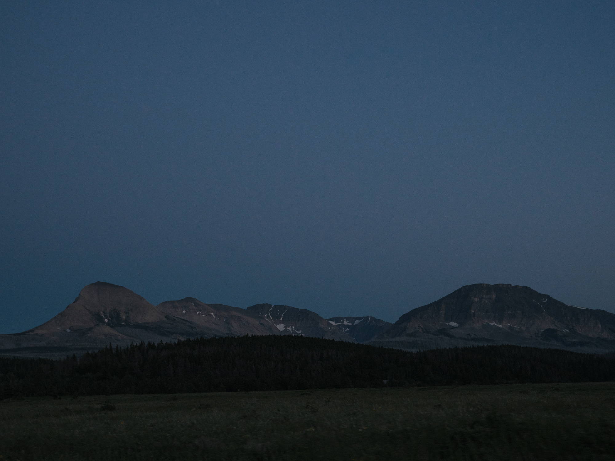 Dark mountain landscape in the night time