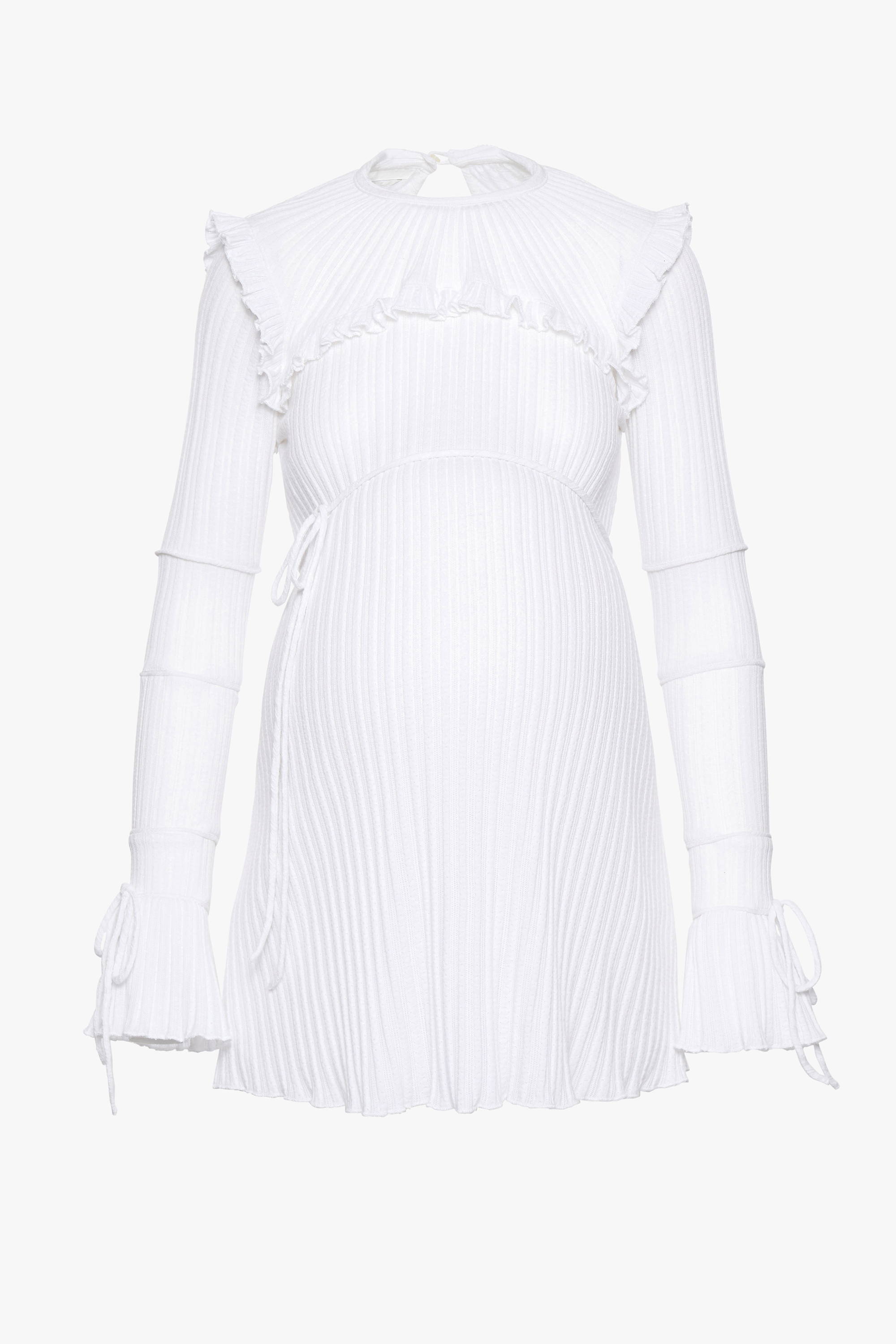 The maternity friendly Wonderland dress in white cable knit