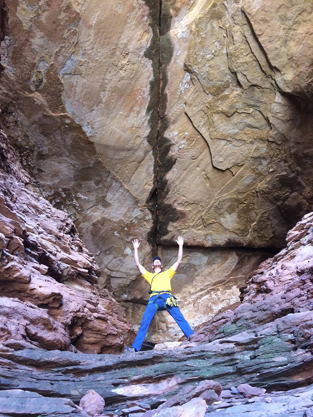 Climber posing