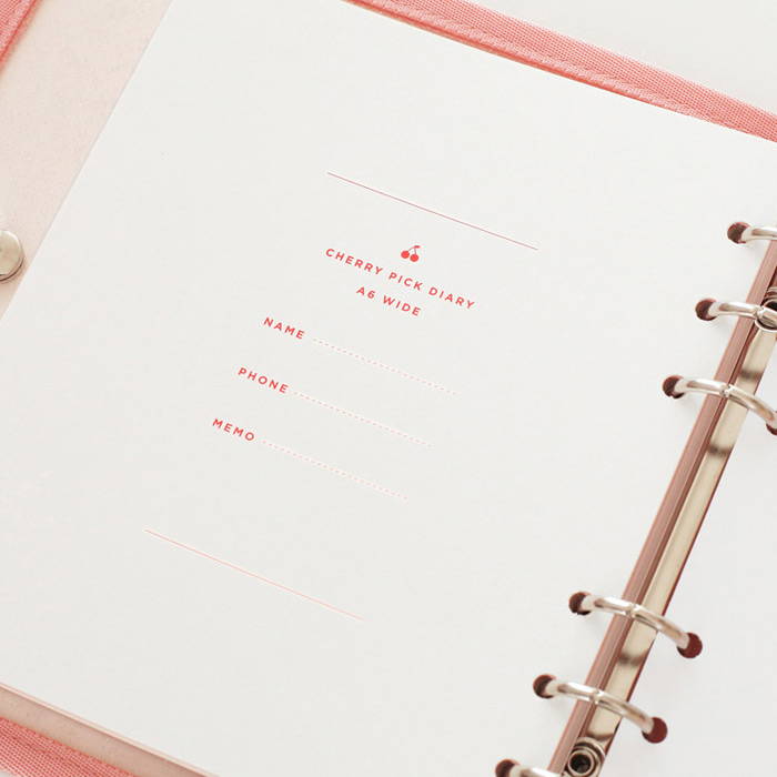 Personal data - 2NUL-Cherry-pick-6-ring-dateless-weekly-diary-planner-