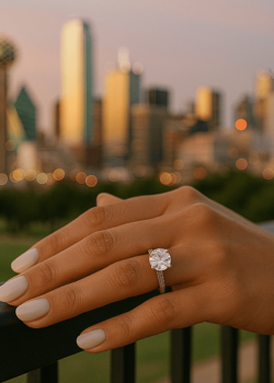 dallas proposal engagement ring closeup