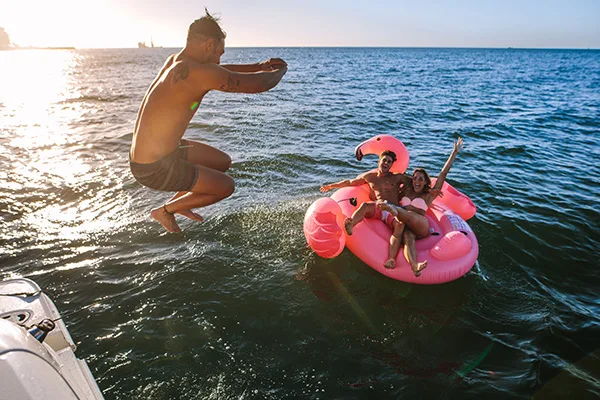 Outdoor inflatable use with onboard air