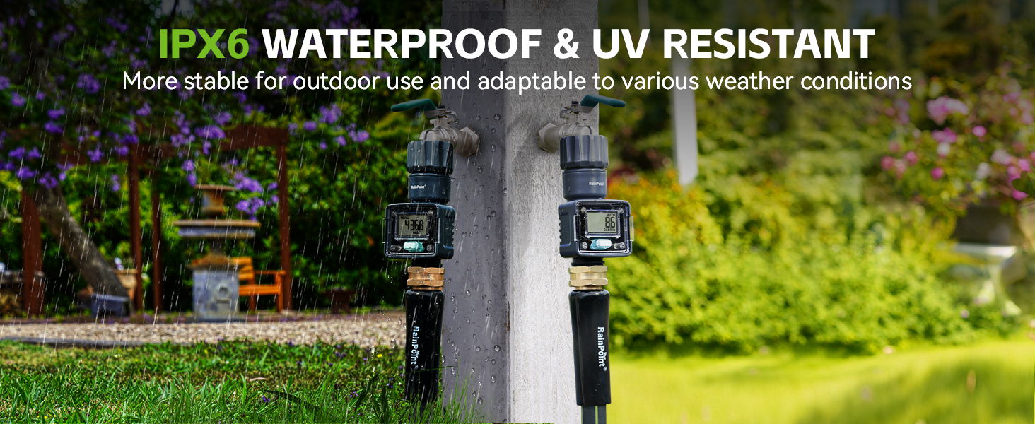 IPX6 waterproof and UV resistant outdoor equipment for various weather conditions.