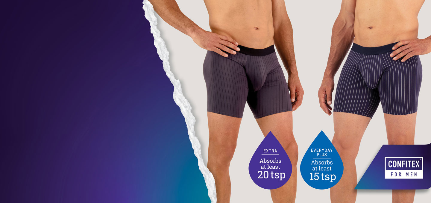 Shop Male Incontinence Underwear - Ordinary Underwear, Extraorinary Protection - Now available in long-leg - Confitex for Men