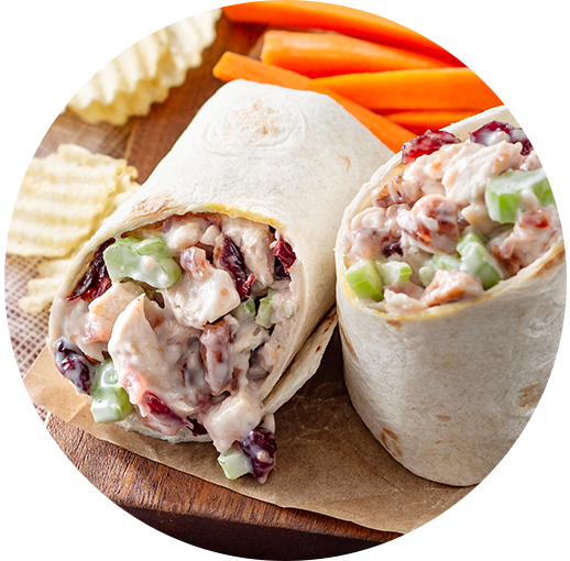 spiced apple berry chicken salad wraps recipe