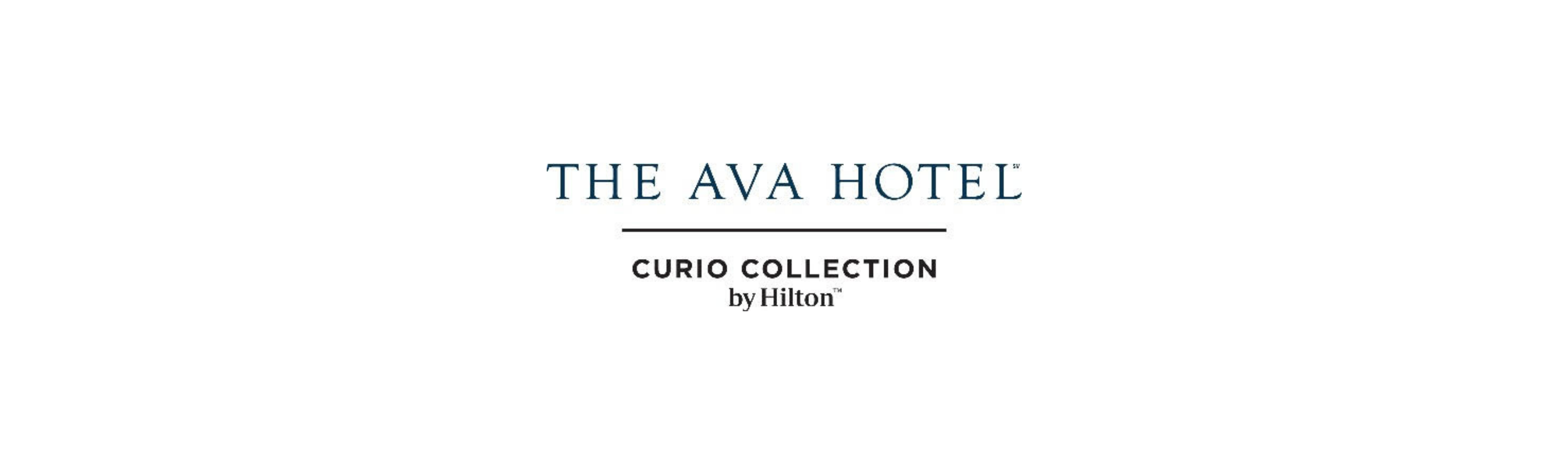 Logo of The Ava Hotel, Curio Collection by Hilton.
