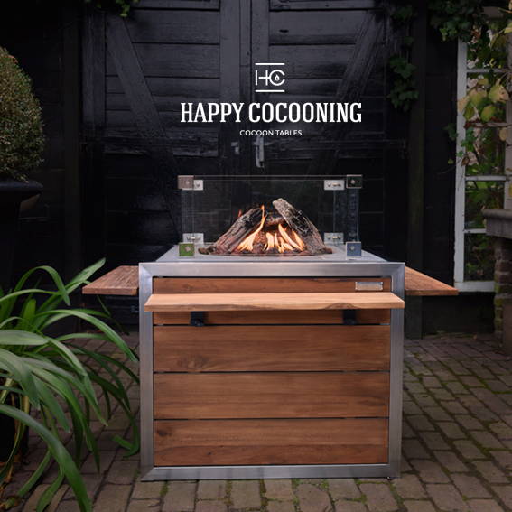 Design vuurtafels van Nederlandse bodem genaamd Happy Cocooning