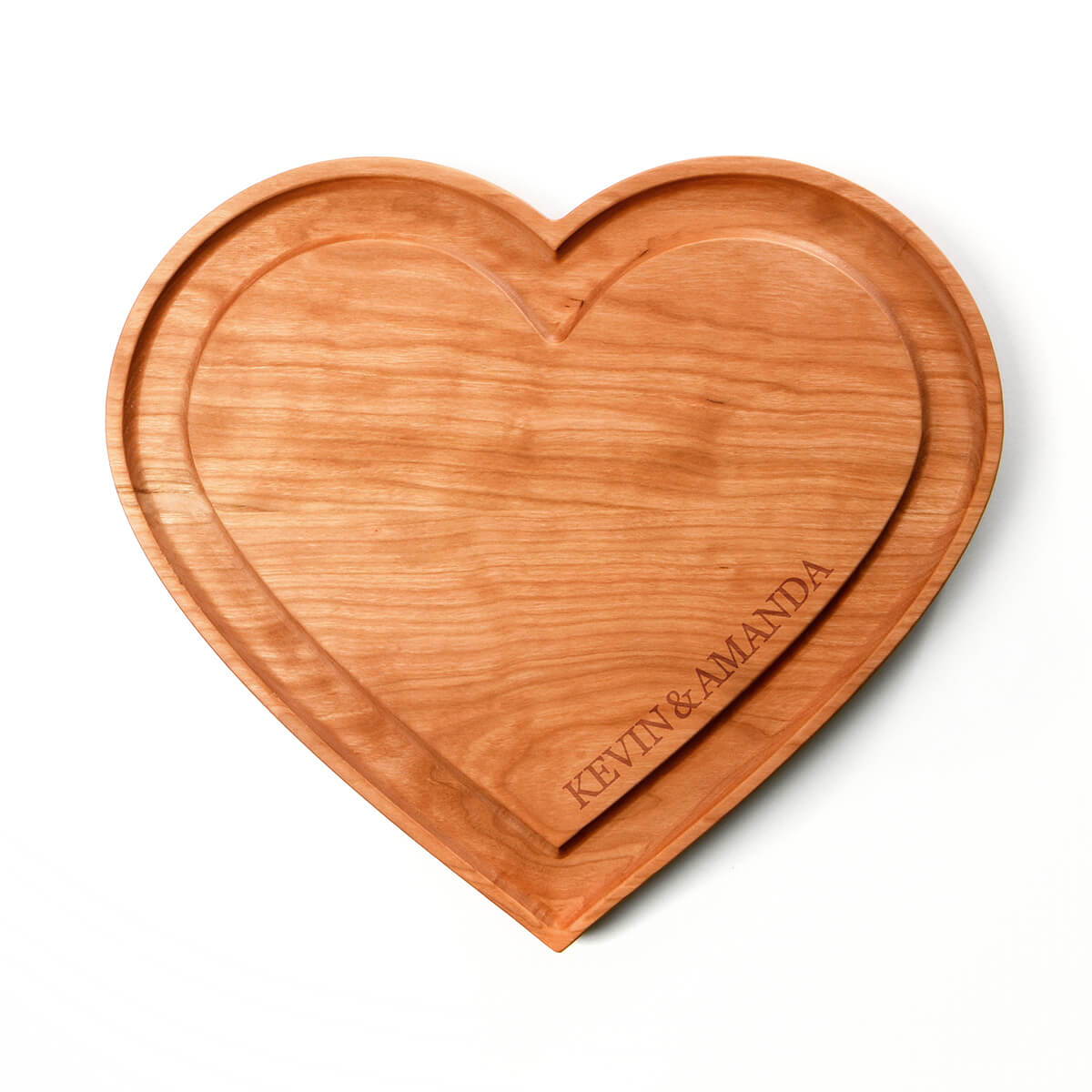 Blank Heart Shaped Cheese Board with customized engraving 