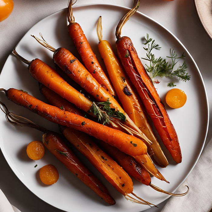 recipe image for Maple Rosemary Glazed Carrots