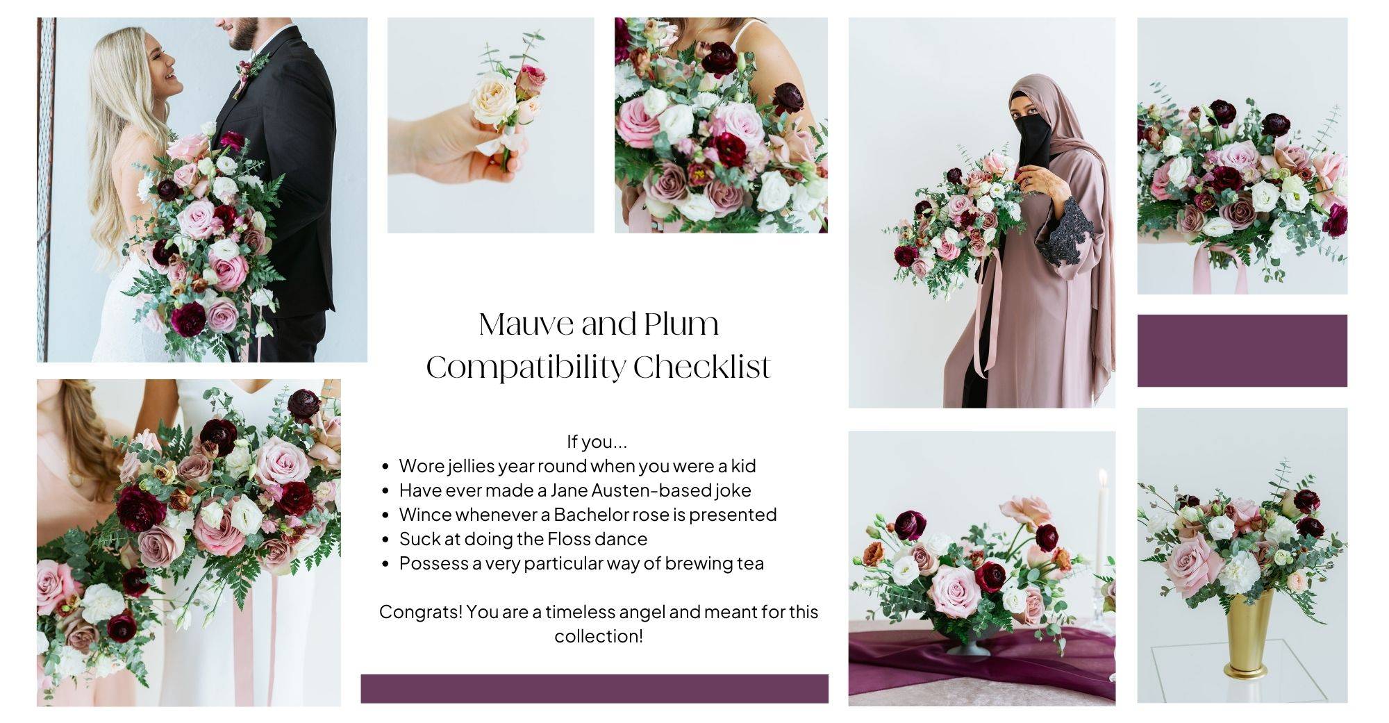 mauve and plum diy wedding flower package