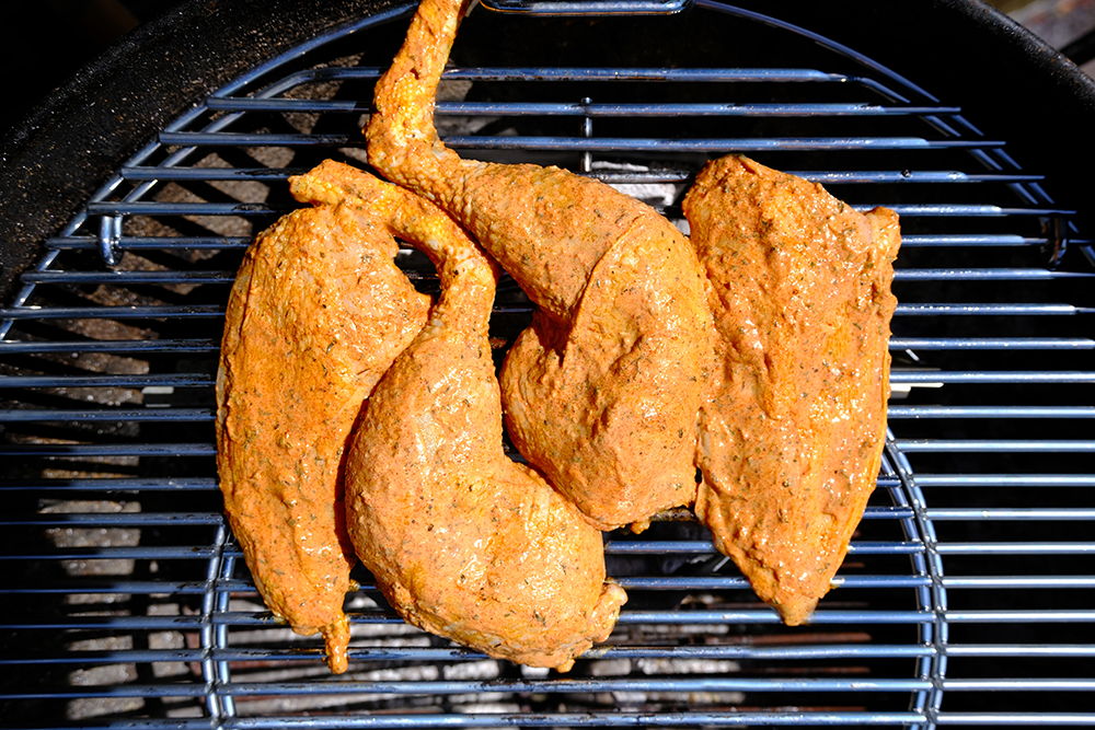 Grilled chicken with mojo rojo