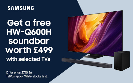 Samsung promotion for free HW-Q600H soundbar with selected TVs, worth £499.