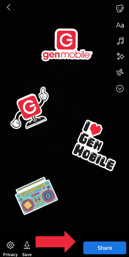 Search Gen Mobile Facebook Story Stickers
