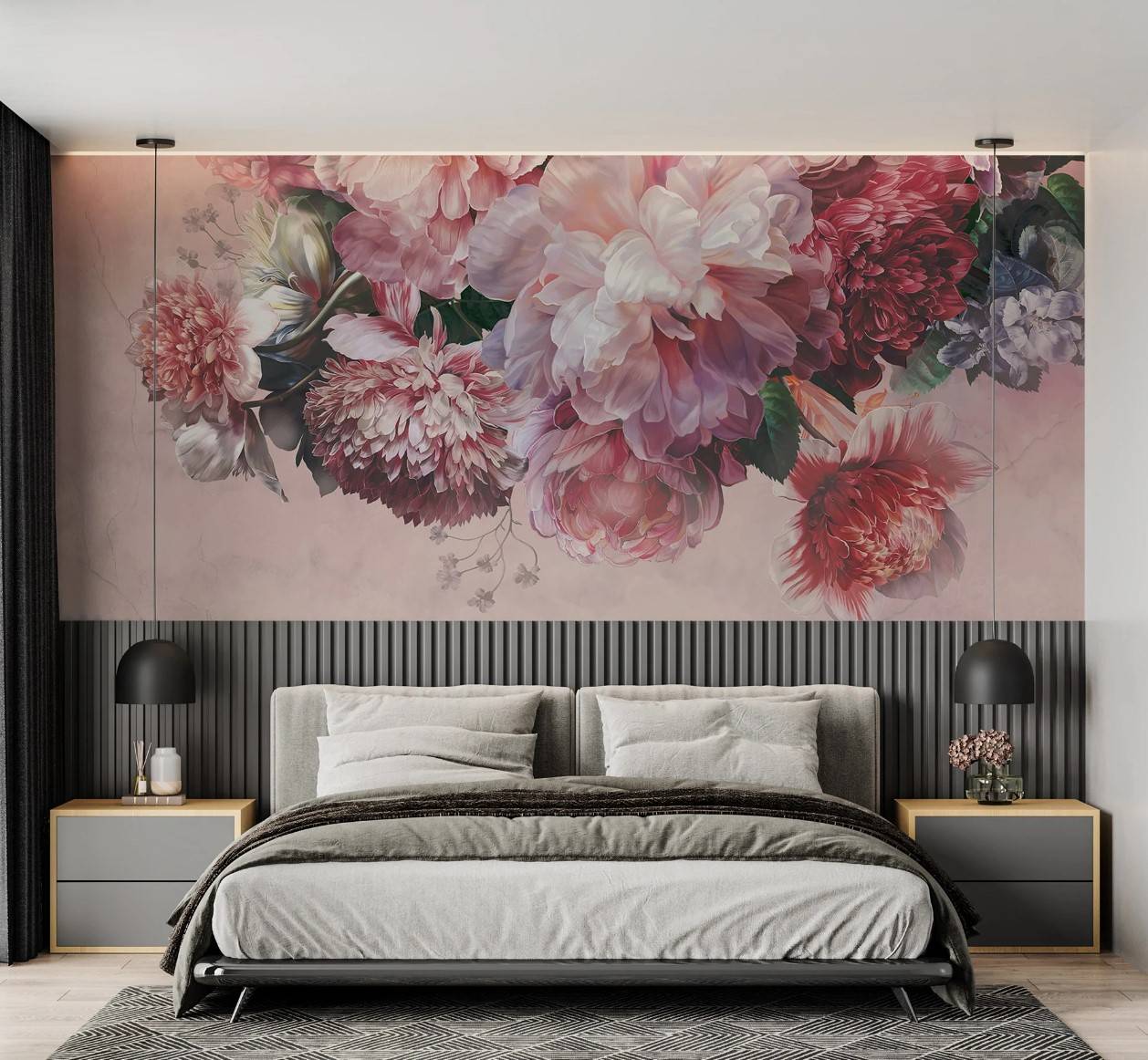 papier peint panoramique muralconcept floral