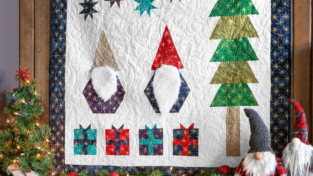 Winter Wall Hanging Quilt using Layer Cake Precuts