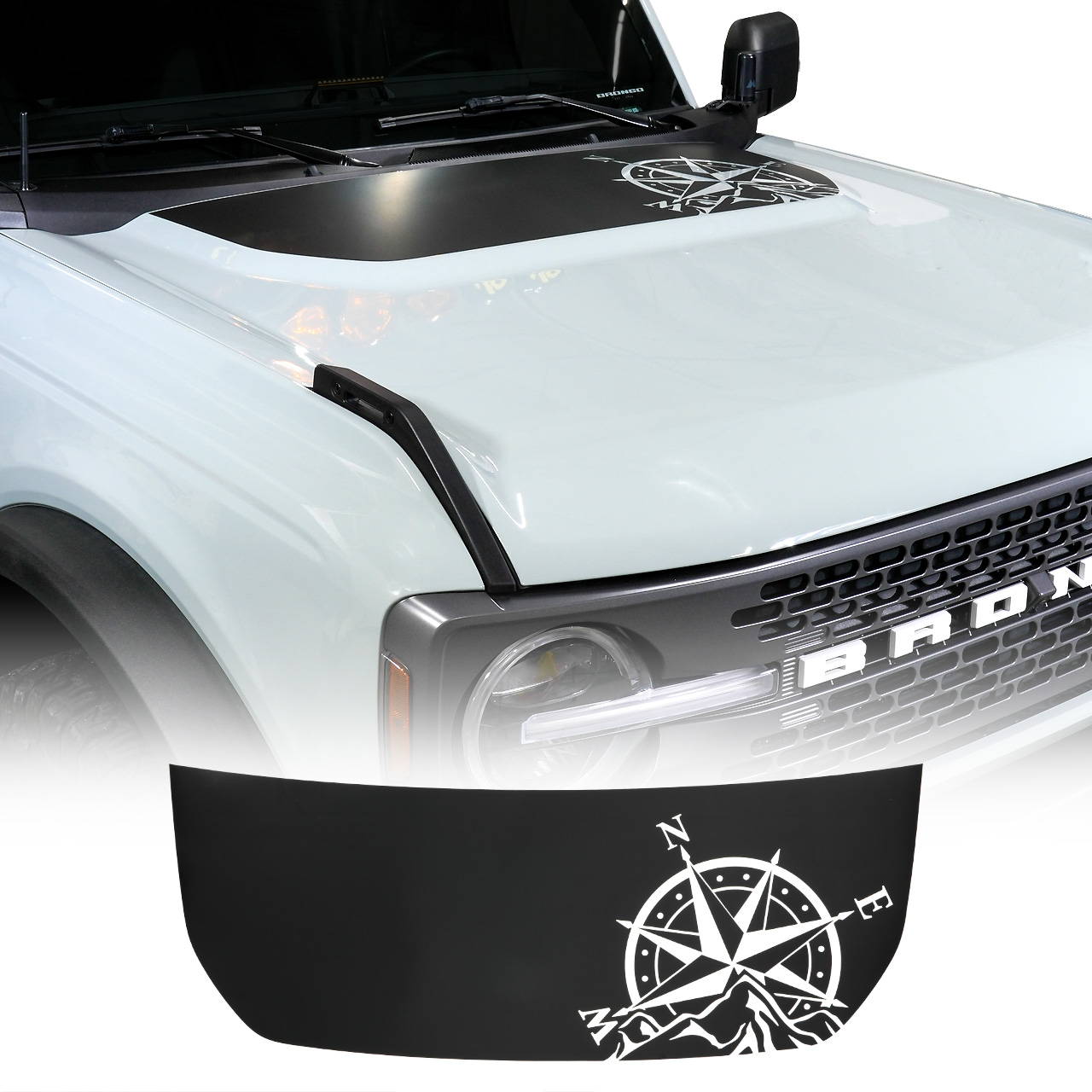 IAG Off-Road Front Hood Graphic - Compass Design for 2021+ Ford Bronco
