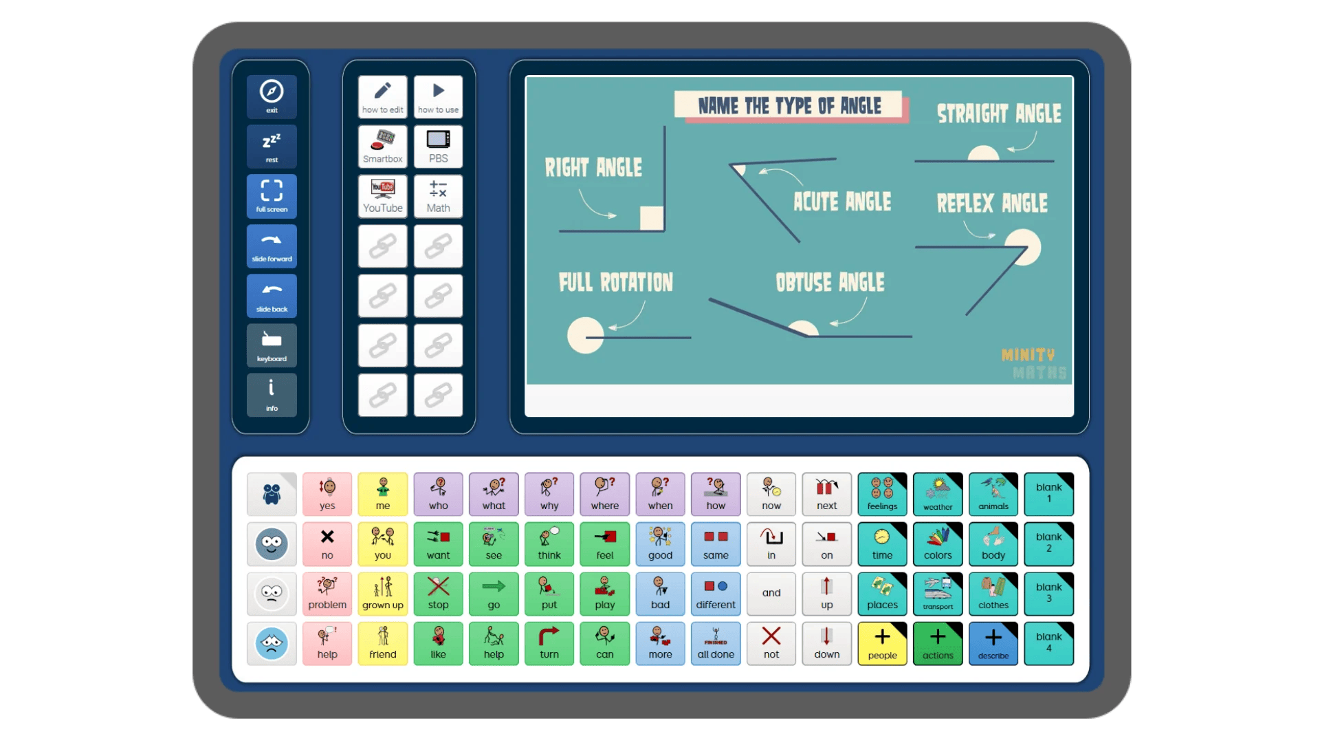 Control panel with buttons and indicators for various functions and settings.