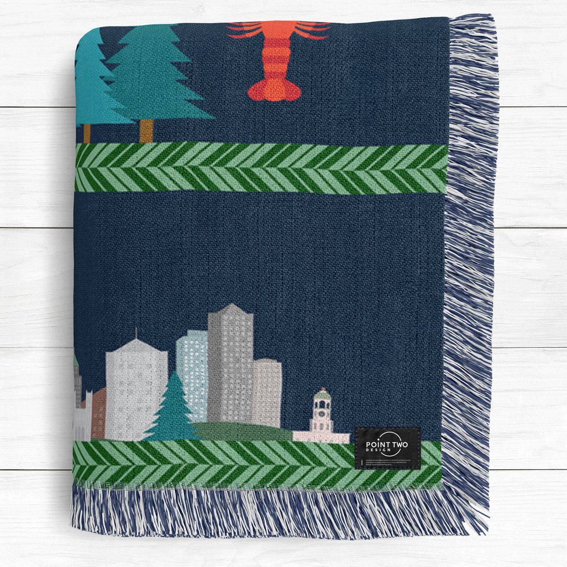 modern illustrated artwork of Canada from north to south as a cotton woven blanket