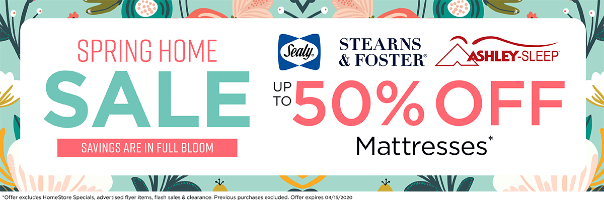 up to 50% off mattresses