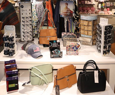 Fashion accessories at the Cloverkey Central DuPage Hospital gift shop