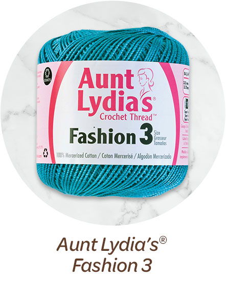 Aunt Lydia's Fashion 3 crochet thread in turquoise color.