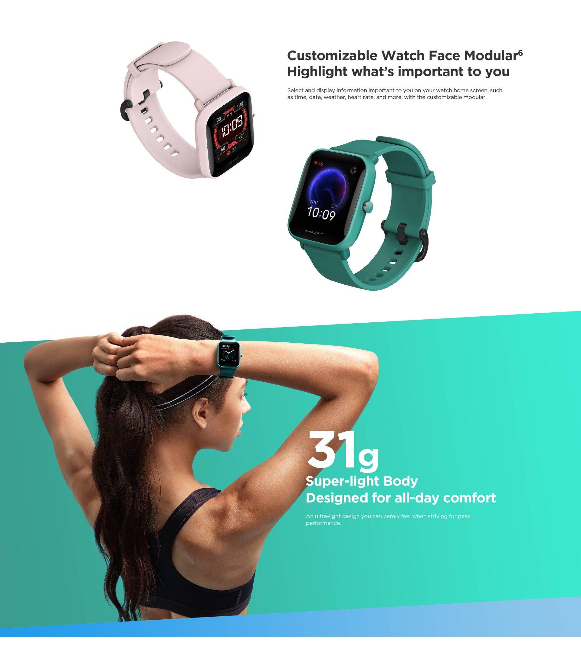 Amazfit Bip U Pro Black, Green and Pink Colour – Prima Wearables