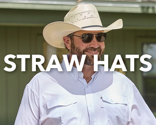 Man wearing sunglasses and a straw hat with 