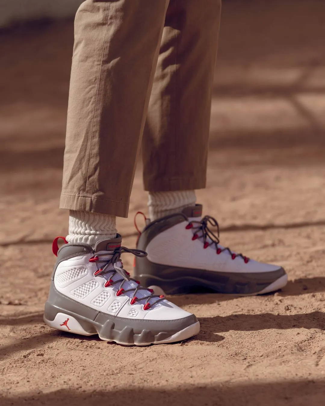 on feet look at aj9 retro fire red