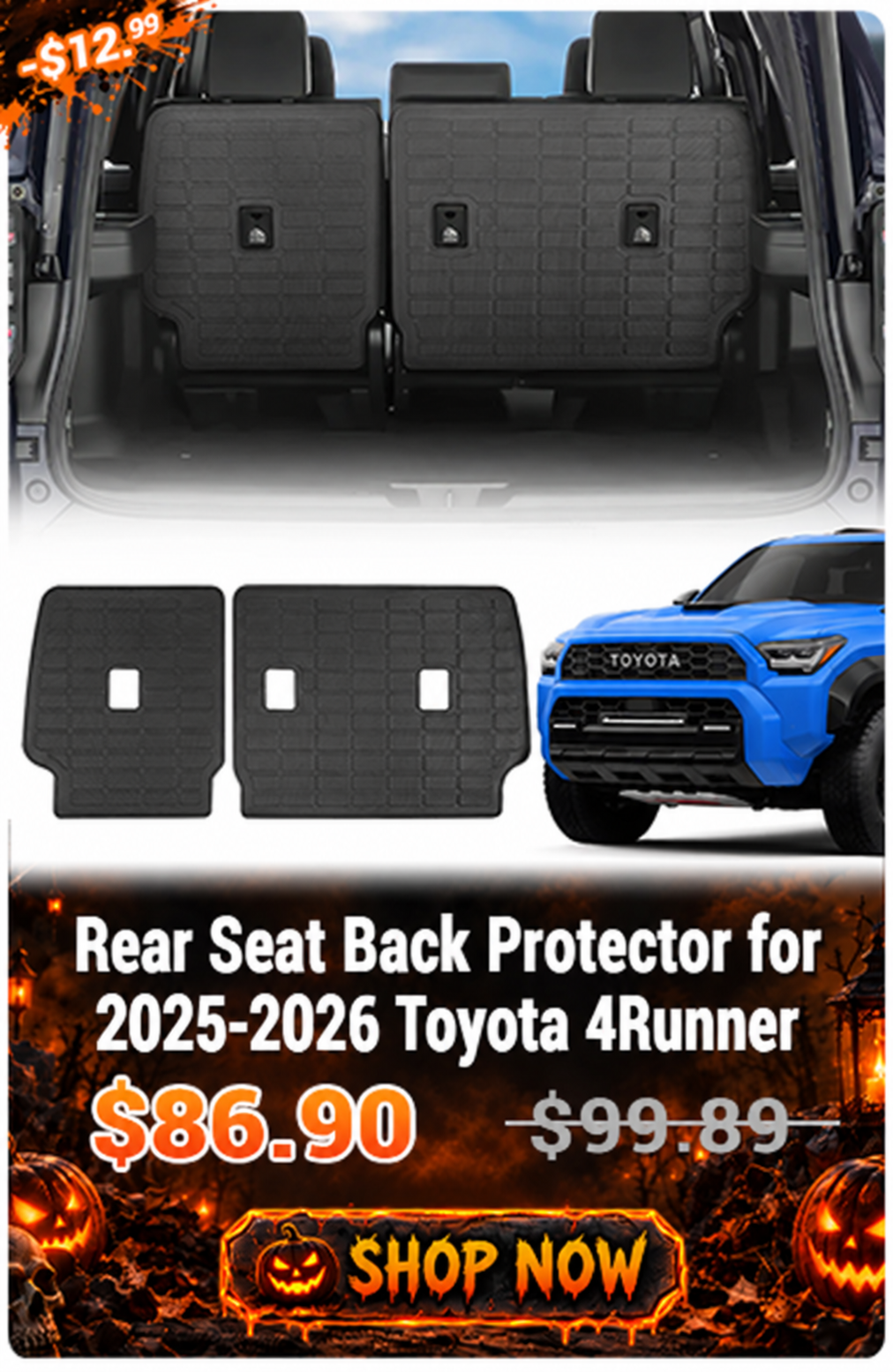 Rear Seat Back Protector for 2025-2026 Toyota 4Runner. Promotional price $86.90, originally $99.89. Use code HW13.