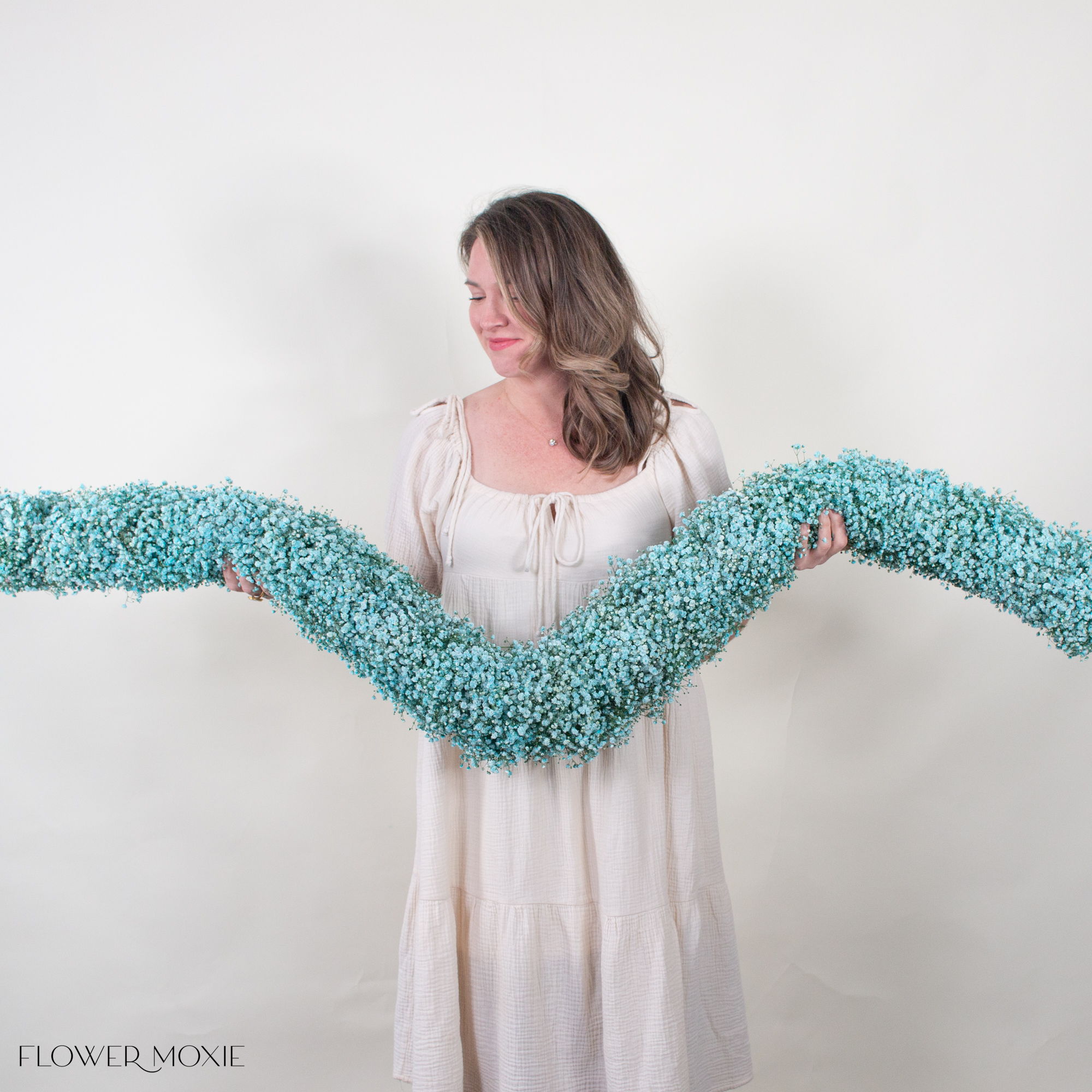 blue baby's breath garland