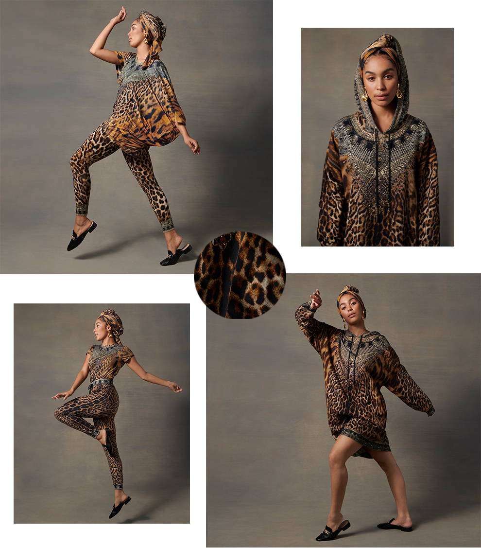 CAMILLA loungewear, CAMILLA leggings, CAMILLA leopard print kaftan, CAMILLA leopard print leggings