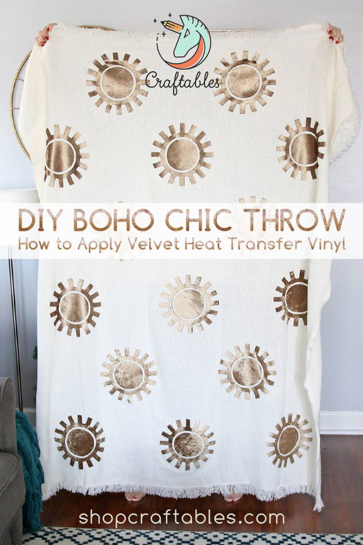 DIY Boho Chic Throw: How to Apply Velvet Heat Transfer Vinyl –  shopcraftables