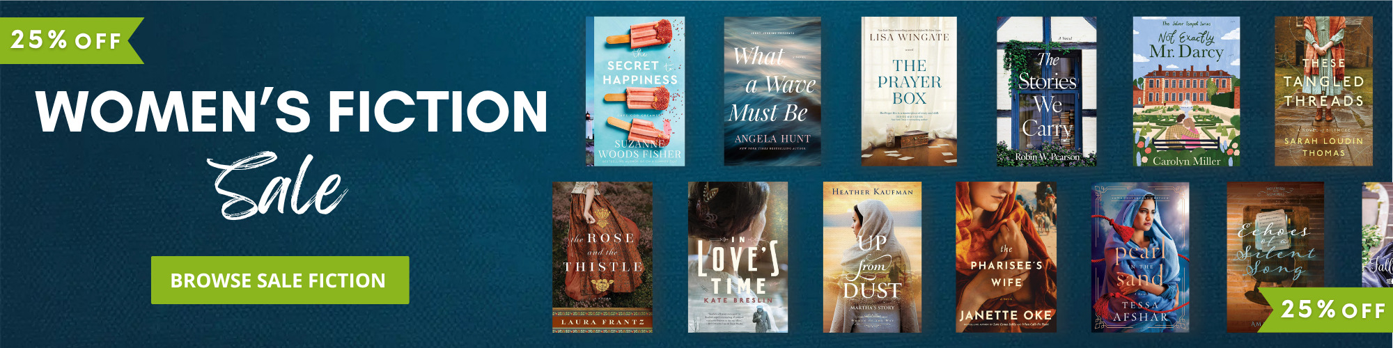 women's fiction sale desktop banner