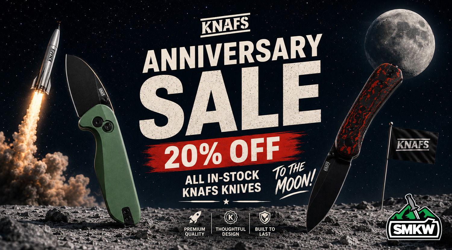 KNAFS Anniversary Sale: 20% off all in-stock KNAFS knives.