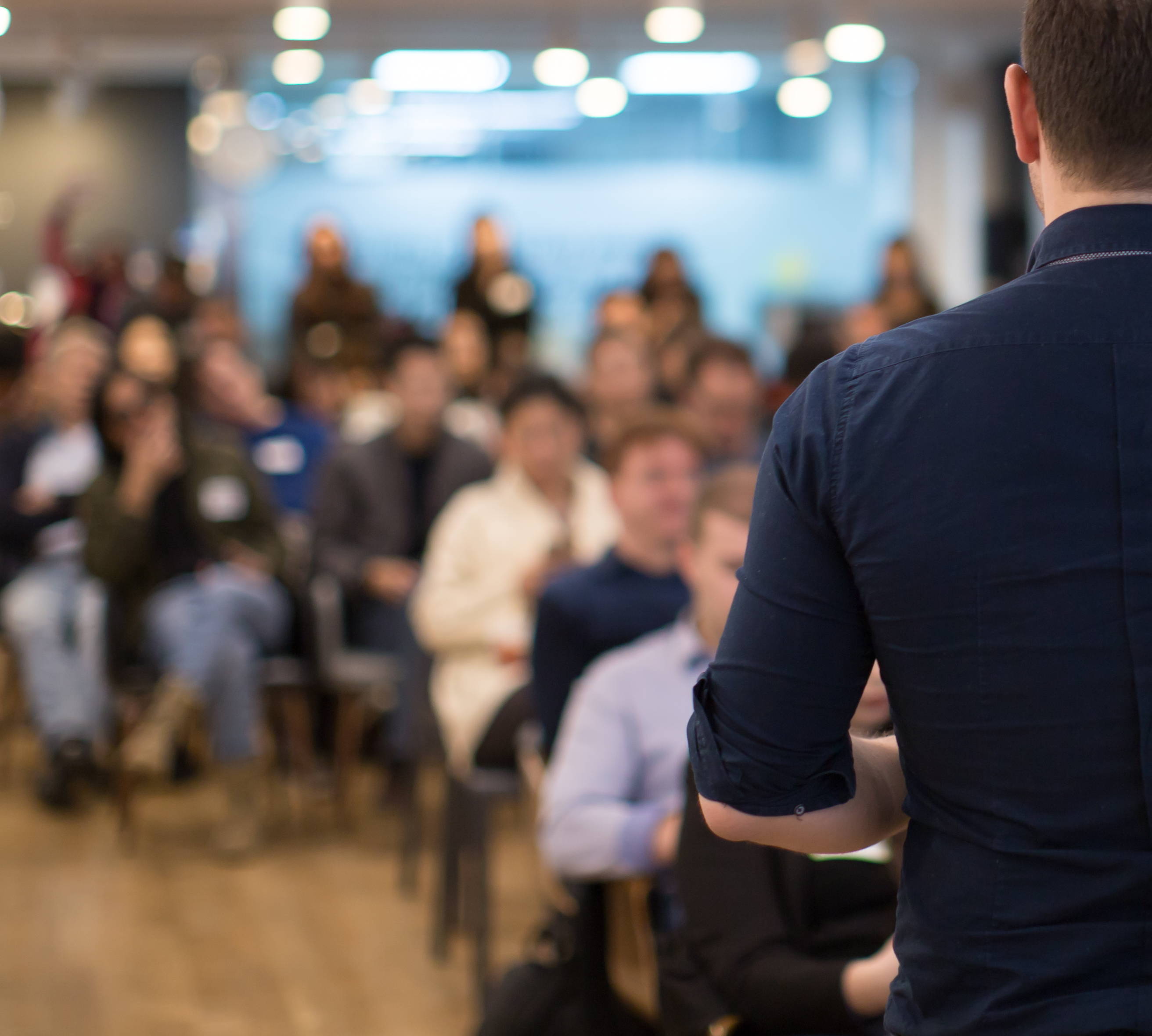 Man leading forum conversations