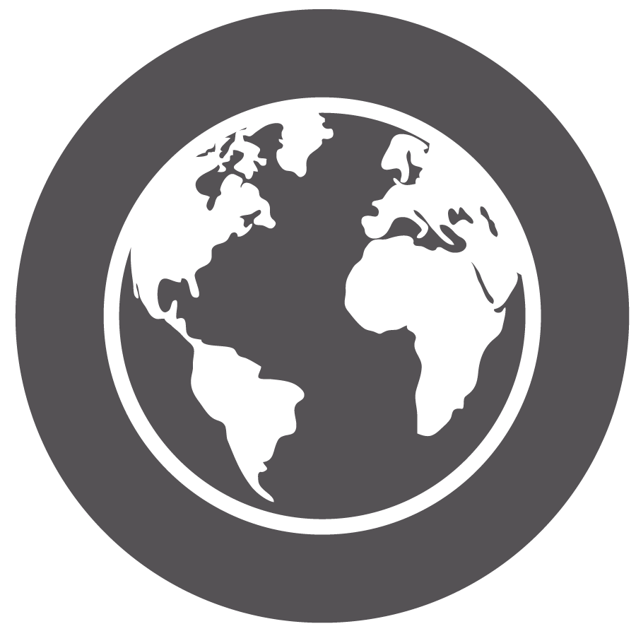 Welt-Symbol auf grauem Hintergrund