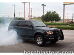 Dark green Toyota 4Runner burnout white tire smoke parking lot Shocker XL train horn gallery photo 6