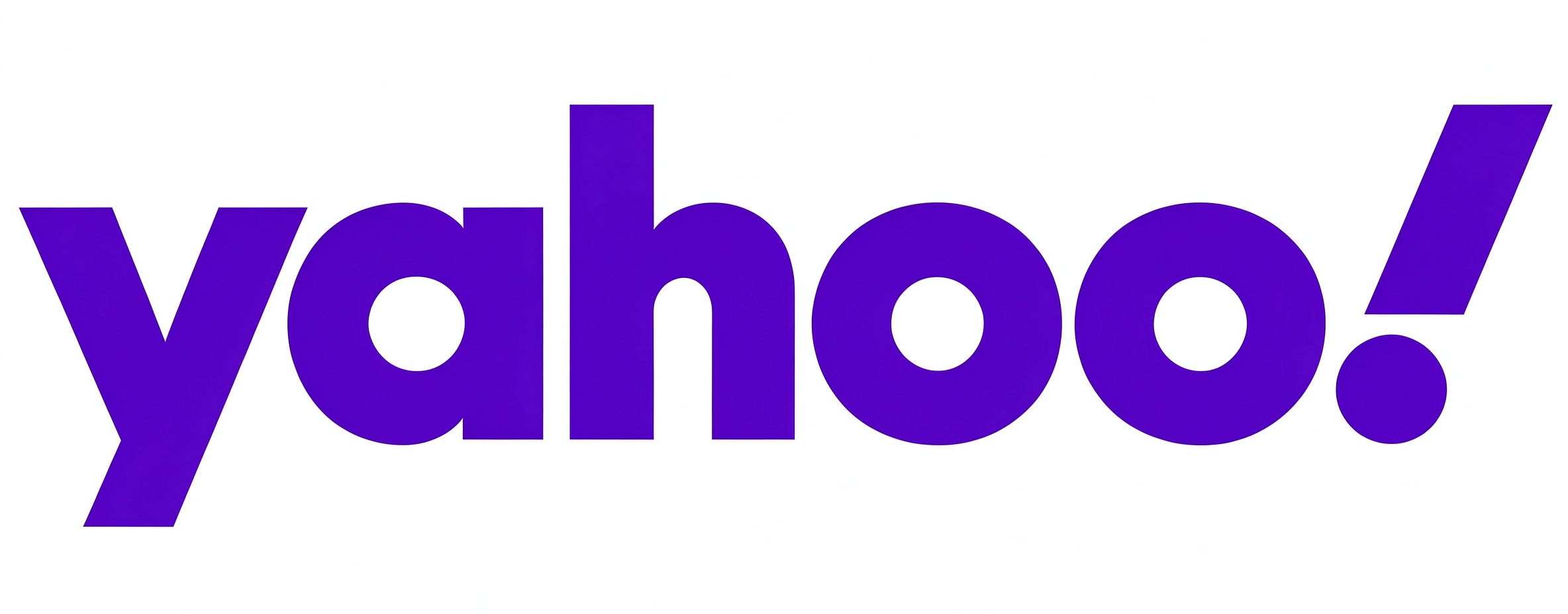 Yahoo logo in purple with an exclamation mark.