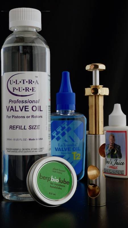 Lubricants and one trumpet valve