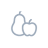 Icon of a pear and apple
